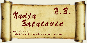 Nadja Batalović vizit kartica